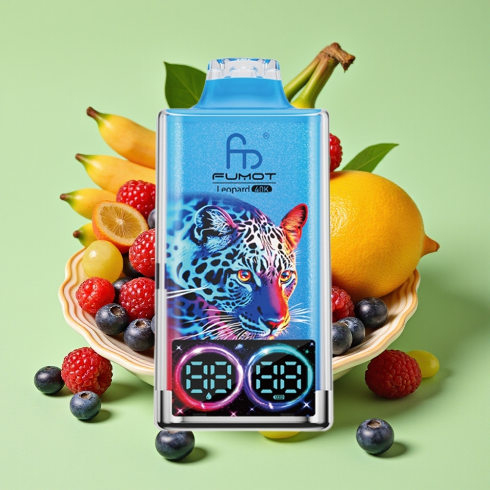 Fumot Leopard 40K Puffs Disposable Vape Mješovito Voće, 0-5% Nikotina, 700mAh, Dual Mesh, Type-C