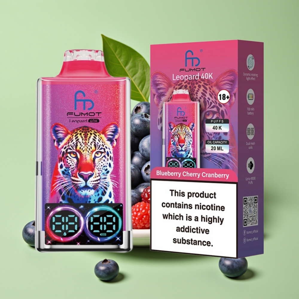 Fumot Leopard 40K Puffs Dual Mesh 700mAh Type-C Borovnica Trešnja Brusnica 0%-5% Nic