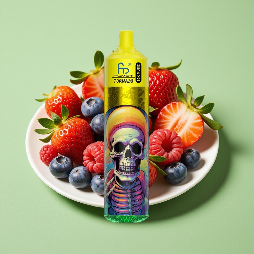 Fumot RandM Tornado 30000 Puffs 30mL 2%/5% LED Jagoda Borovnica Malina
