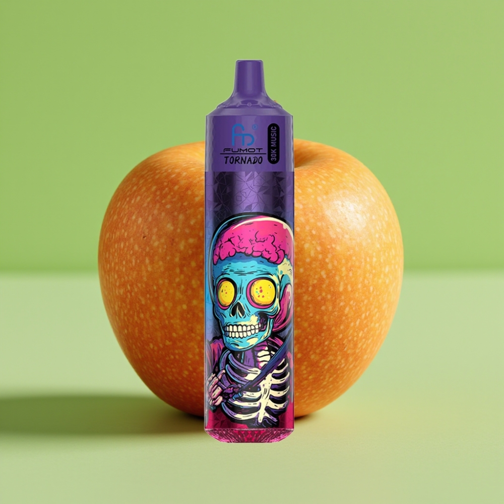 Fumot RandM Tornado 30000 Puffs 30mL 2%/5% Trojna Jabuka LED 600mAh