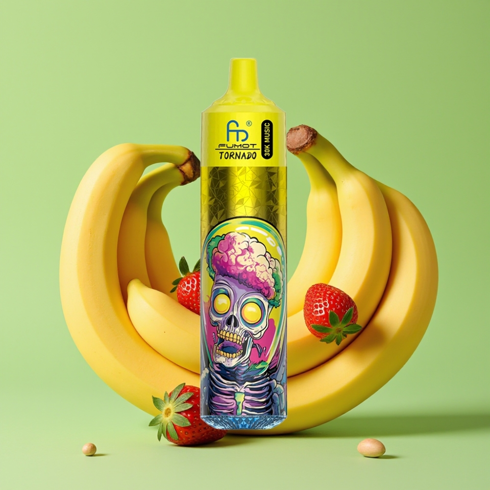 Fumot RandM Tornado 30000 Puffs 30mL Banana Jagoda 2%/5% 600mAh LED