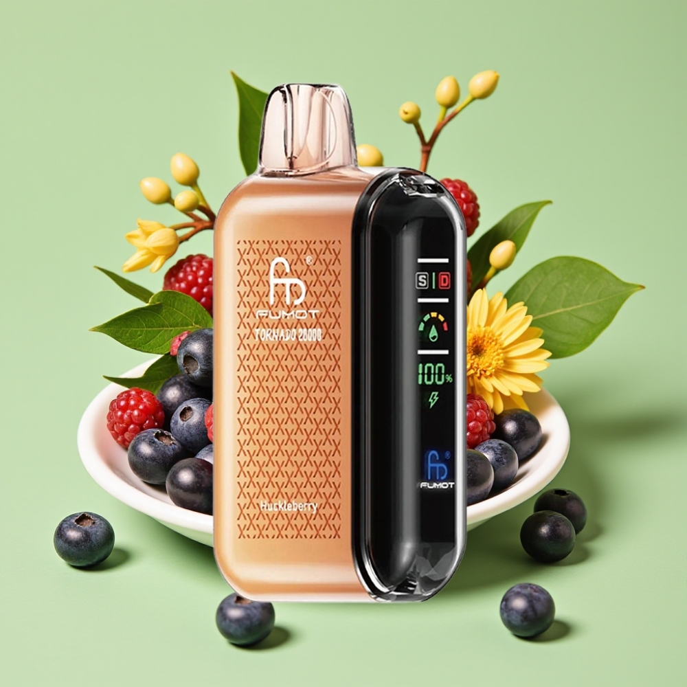 Fumot Tornado 20000 Puffs Dual Mesh Coil 20ml 850mAh Pametni zaslon kontrola protoka zraka 2% Nikotina Okus Borovnica