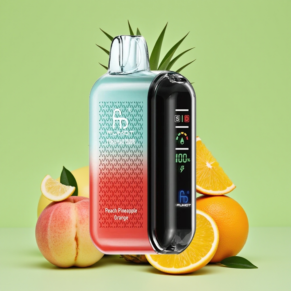 Fumot Tornado 20000 Puffs Dual Mesh Coil 20ml 850mAh Pamuk Ananas Naranča