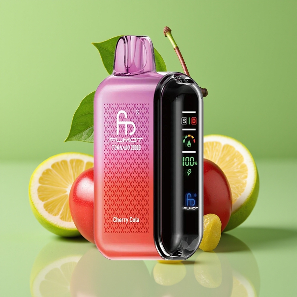 Fumot Tornado 20000 Puffs Dual Mesh Coil 20ml 850mAh Pamuknuti Display Višnja Kola