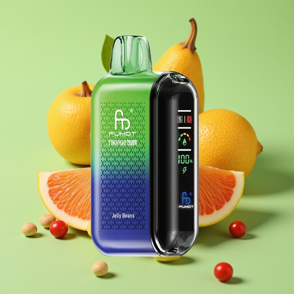 Fumot Tornado 20000 Puffs Dual Mesh Coil 20ml 850mAh Pamukontrola Okus Žele Bombone