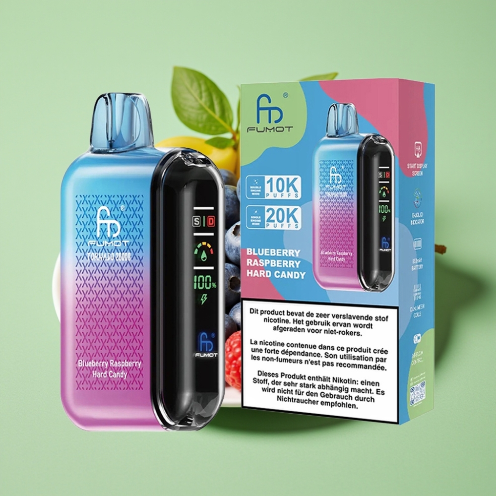 Fumot Tornado 20000 Puffs Dual Mesh Coil 20ml 850mAh Plavi Jagoda Malina Tvrdi Bombon