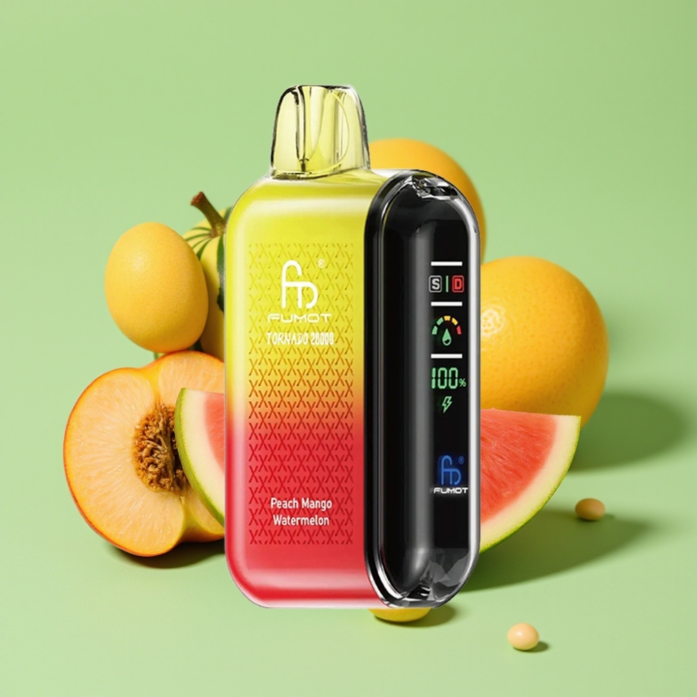Fumot Tornado 20000 Puffs Dual Mesh Coil 20ml 850mAh Smart Display Airflow Control Breskva Mango Lubenica