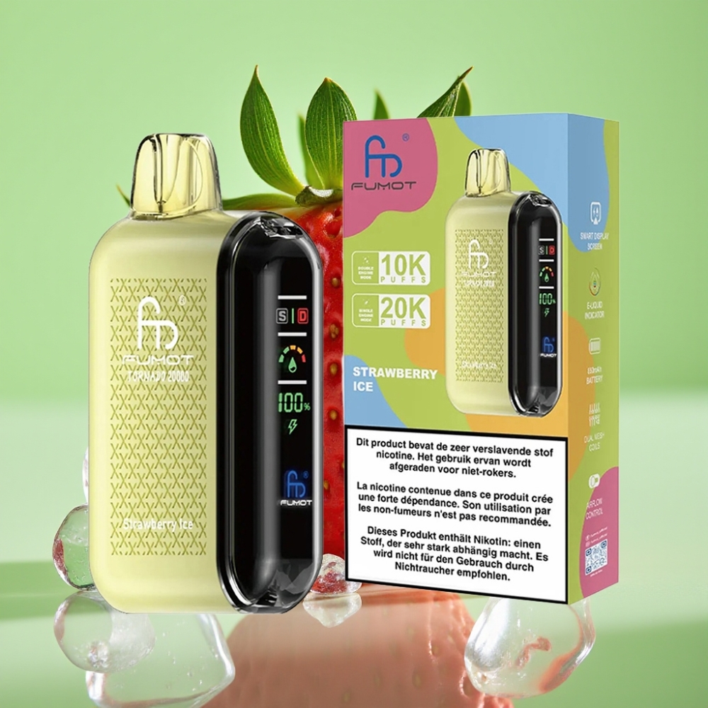 Fumot Tornado 20000 Puffs Dual Mesh Coil 20ml 850mAh Smart Display Jagoda Led