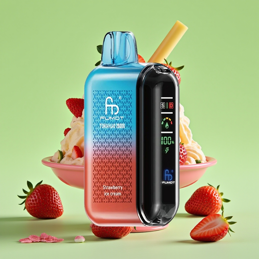 Fumot Tornado 20000 Puffs Dual Mesh Coil 20ml 850mAh Smart Display Jagoda Sladoled