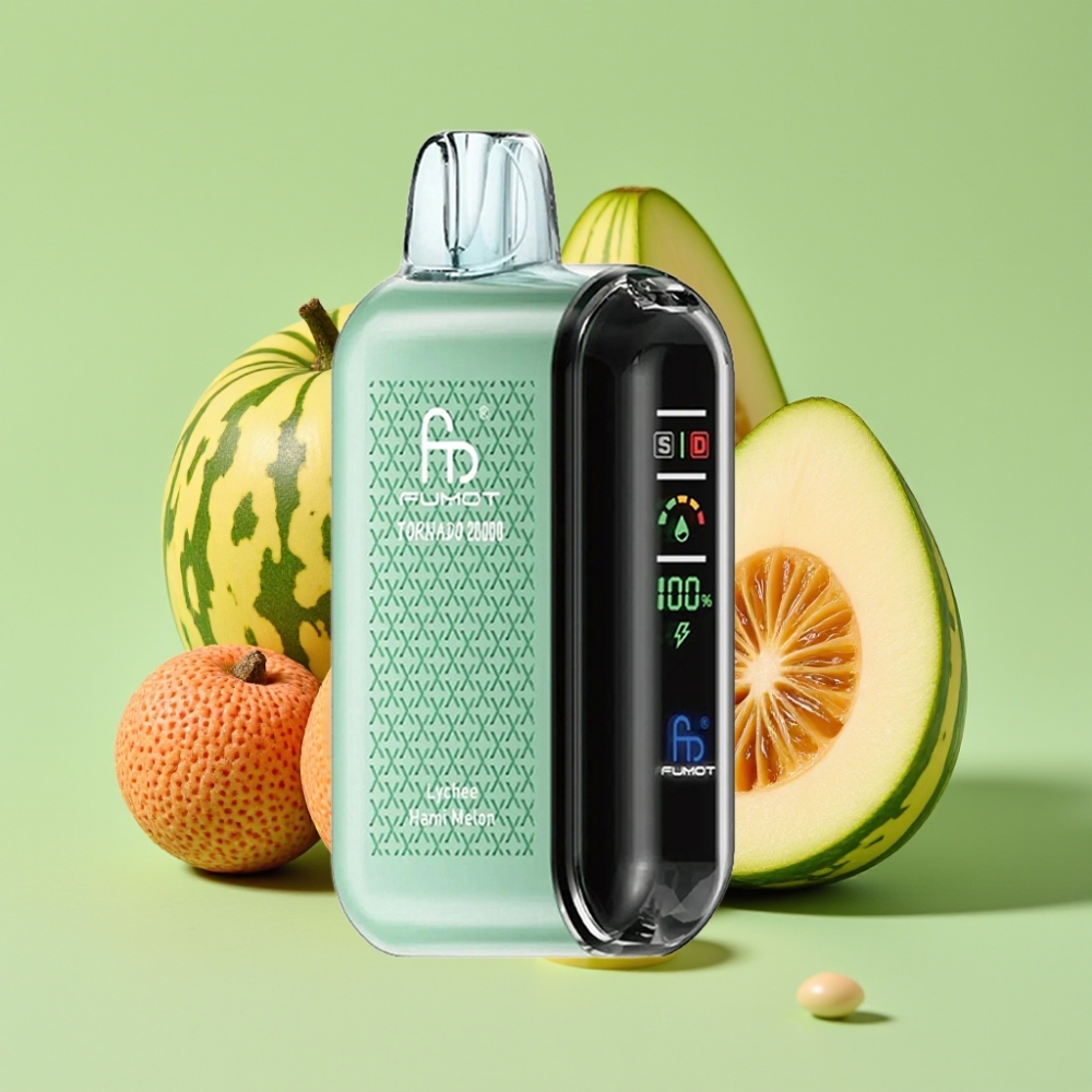 Fumot Tornado 20000 Puffs Dual Mesh Coil 20ml 850mAh Smart Display Liči Hami Dinja