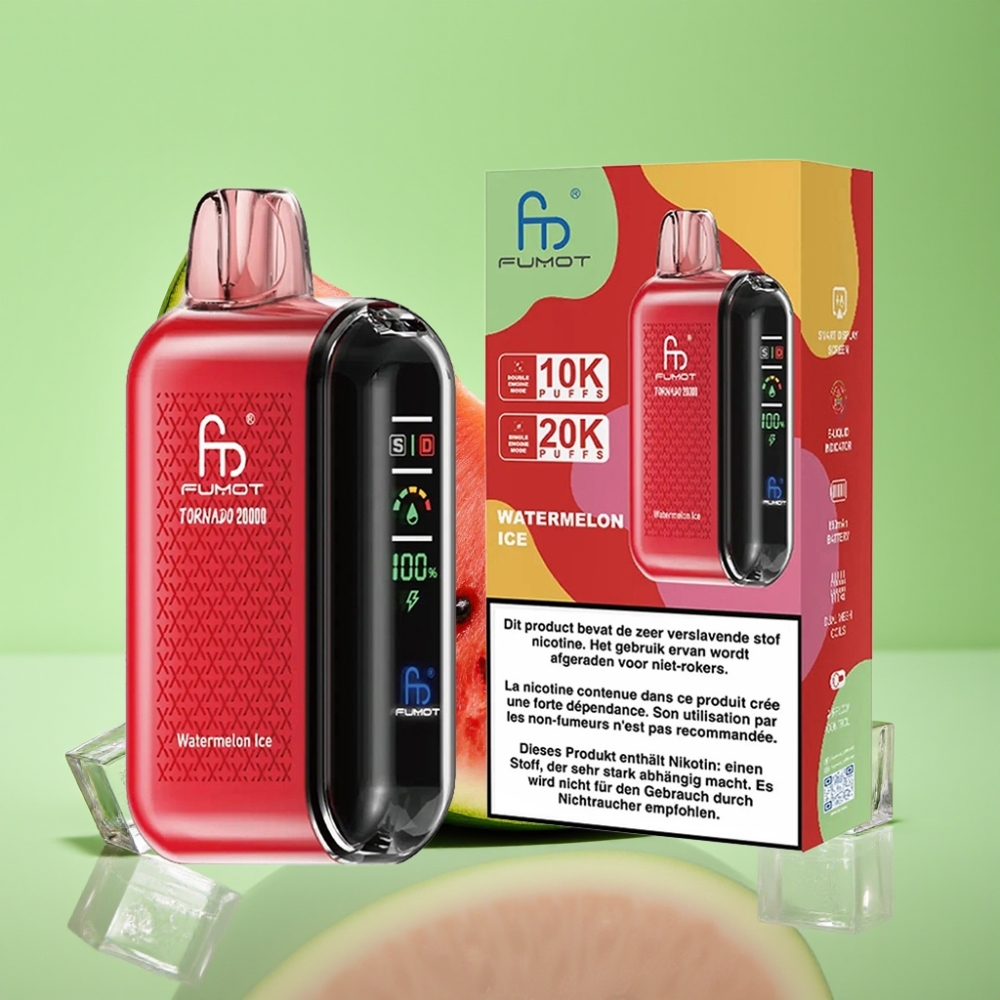 Fumot Tornado 20000 Puffs Dual Mesh Coil 20ml 850mAh Smart Display Lubenica Led