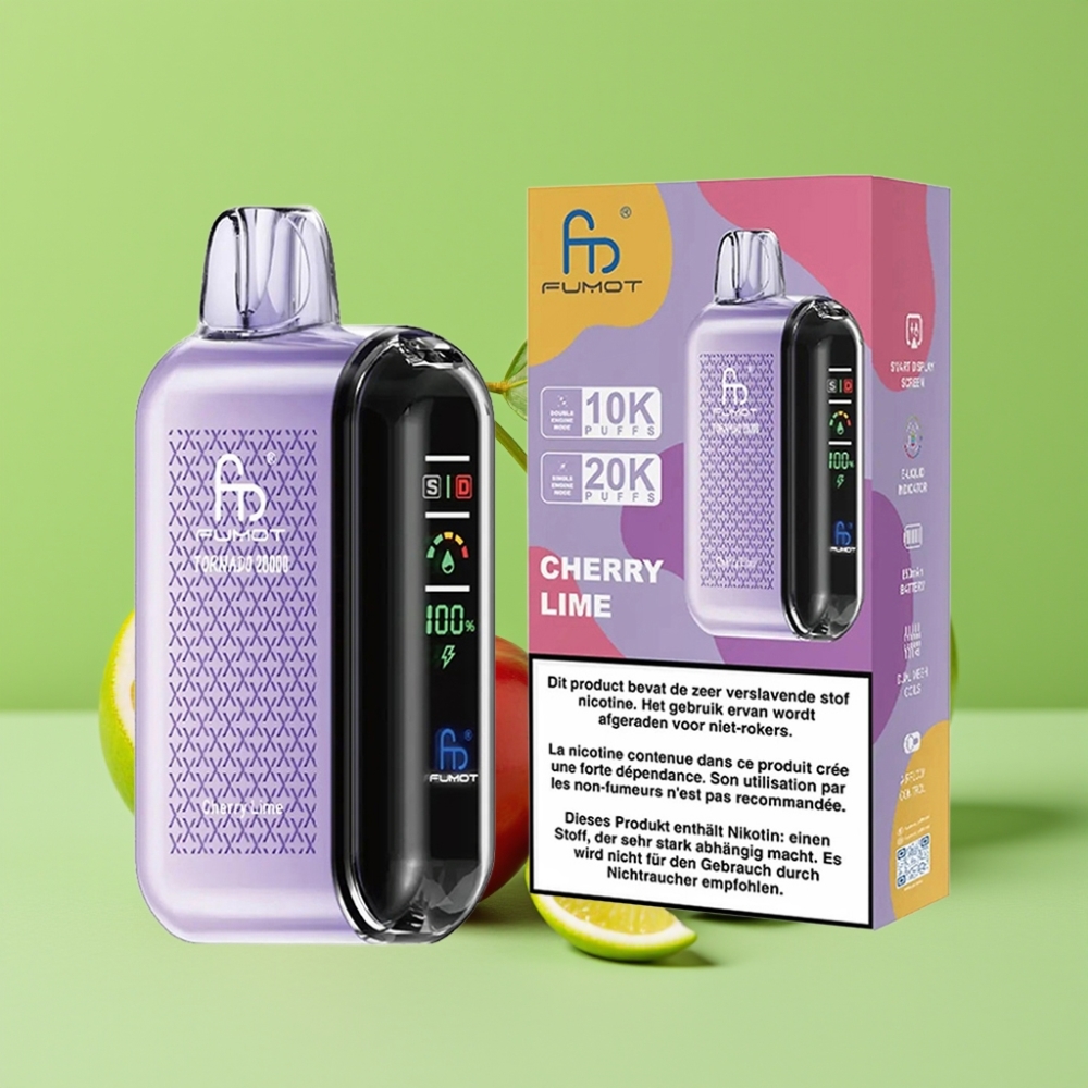 Fumot Tornado 20000 Puffs Dual Mesh Coil 20ml 850mAh Trešnja Limeta