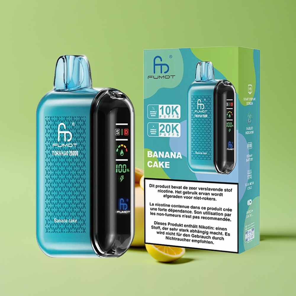 Fumot Tornado 20000 Puffs Dual Mesh Coil 20ml Banana Kolač