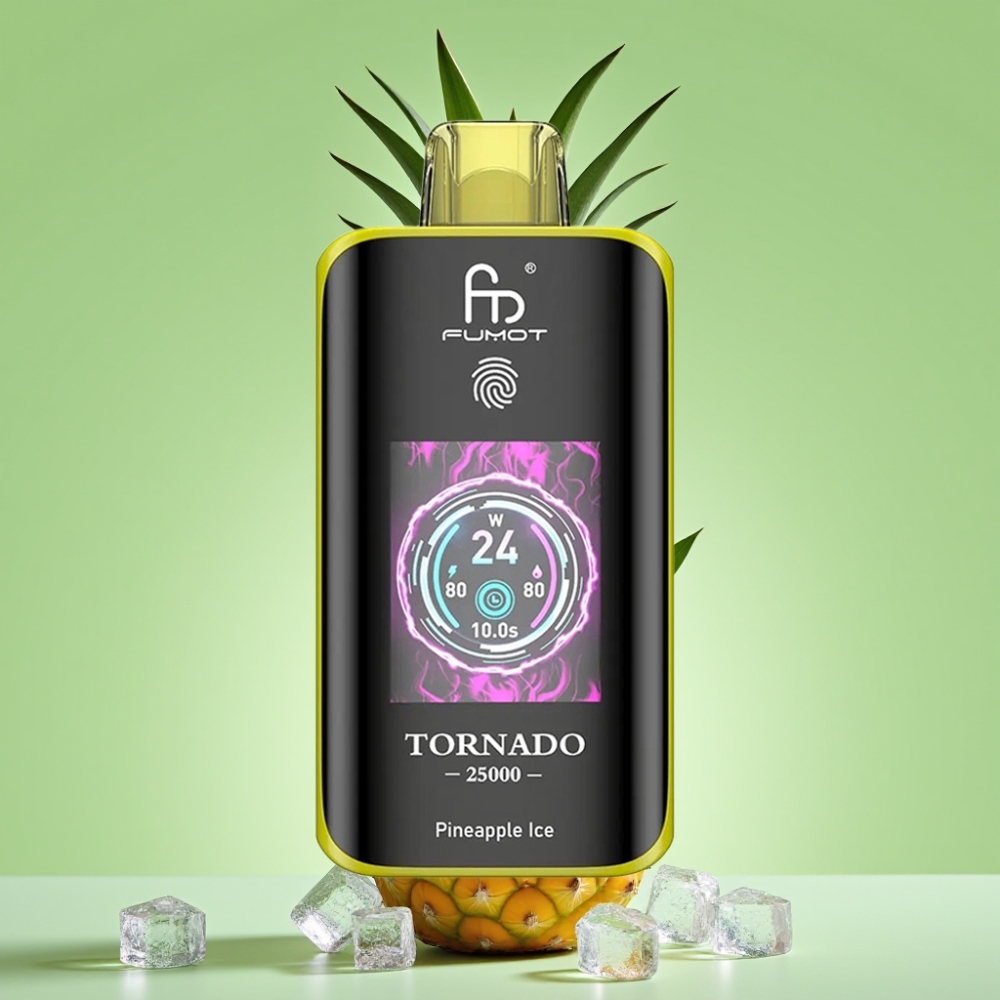 Fumot Tornado 25000 Puffs HD Ekran, 700mAh Baterija, 20ml Tekućina, Ananas Led