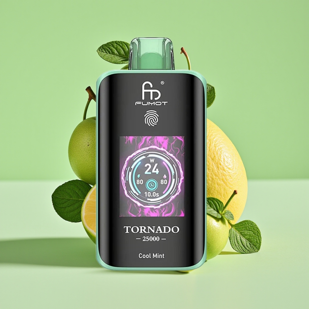 Fumot Tornado 25000 Puffs HD Ekran, 700mAh Baterija, 20ml Tekućina, Hladna Meta