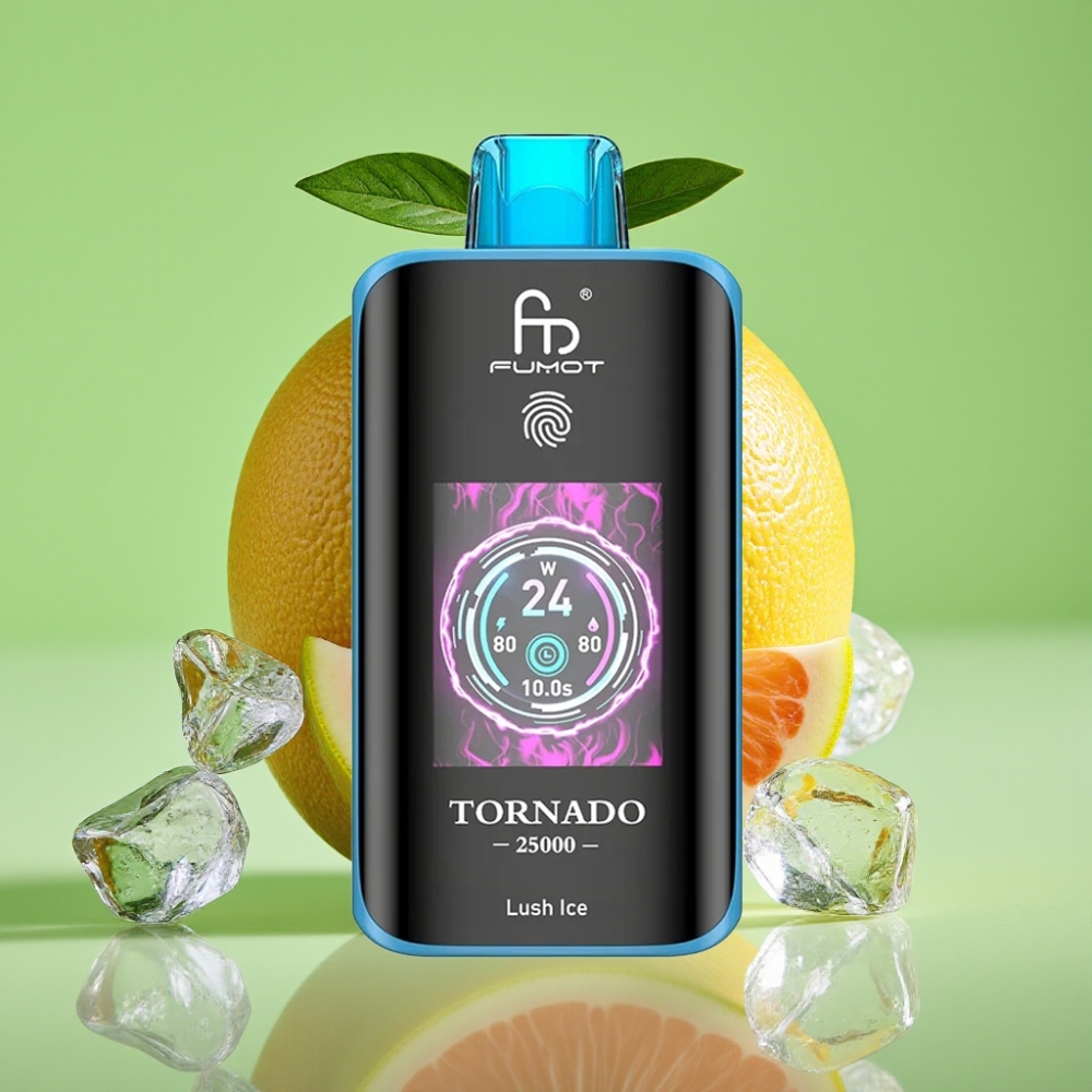 Fumot Tornado 25000 Puffs HD Ekran, 700mAh Baterija, 20ml Tekućina, Lush Ice