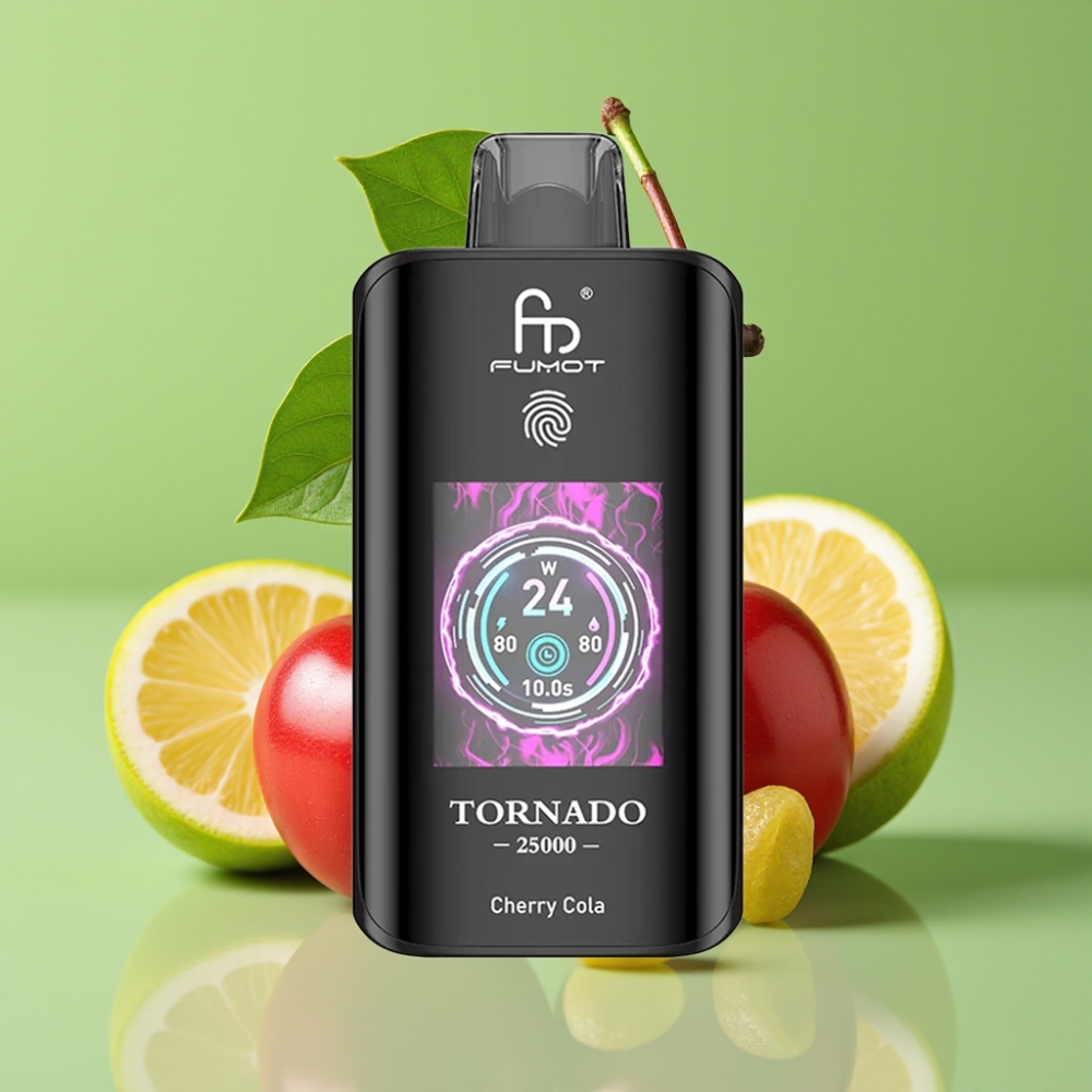Fumot Tornado 25000 Puffs HD Ekran, 700mAh Baterija, 20ml Tekućina, Višnja Kola