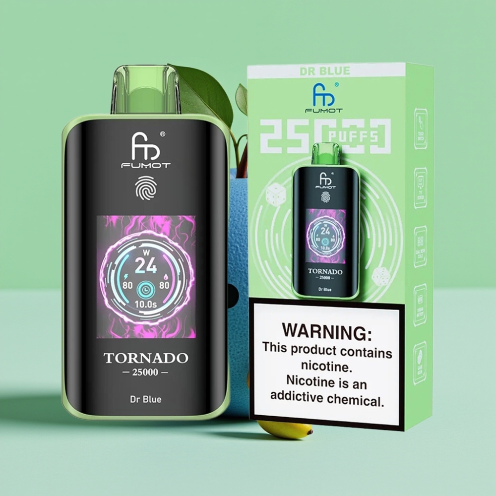Fumot Tornado 25000 Puffs HD Ekran, 700mAh Baterija, Dr Blue Okus