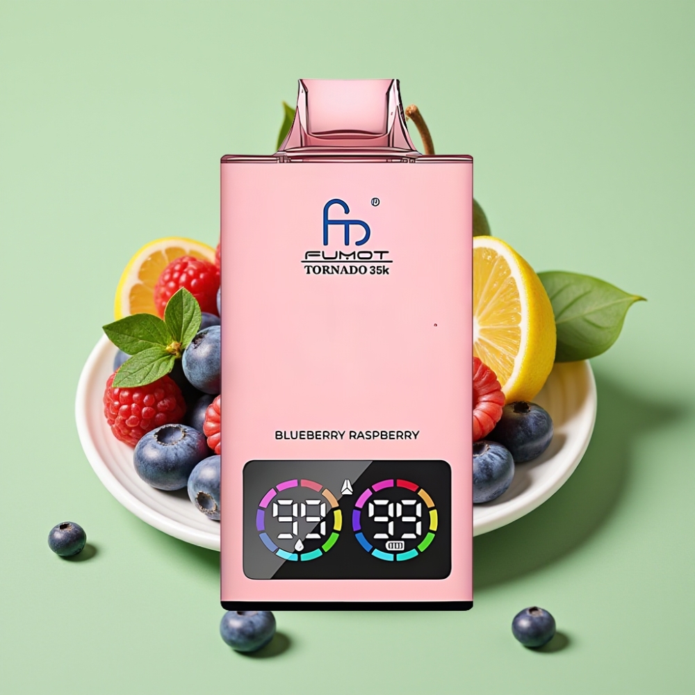 Fumot Tornado 35K Jednokratna Vape Blueberry Raspberry 15ml Dual Mesh Coil RGB