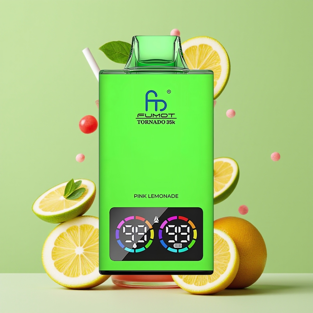 Fumot Tornado 35K Jednokratna Vape Rozi Limunada – Dual Mesh Coil, 15ml, USB-C