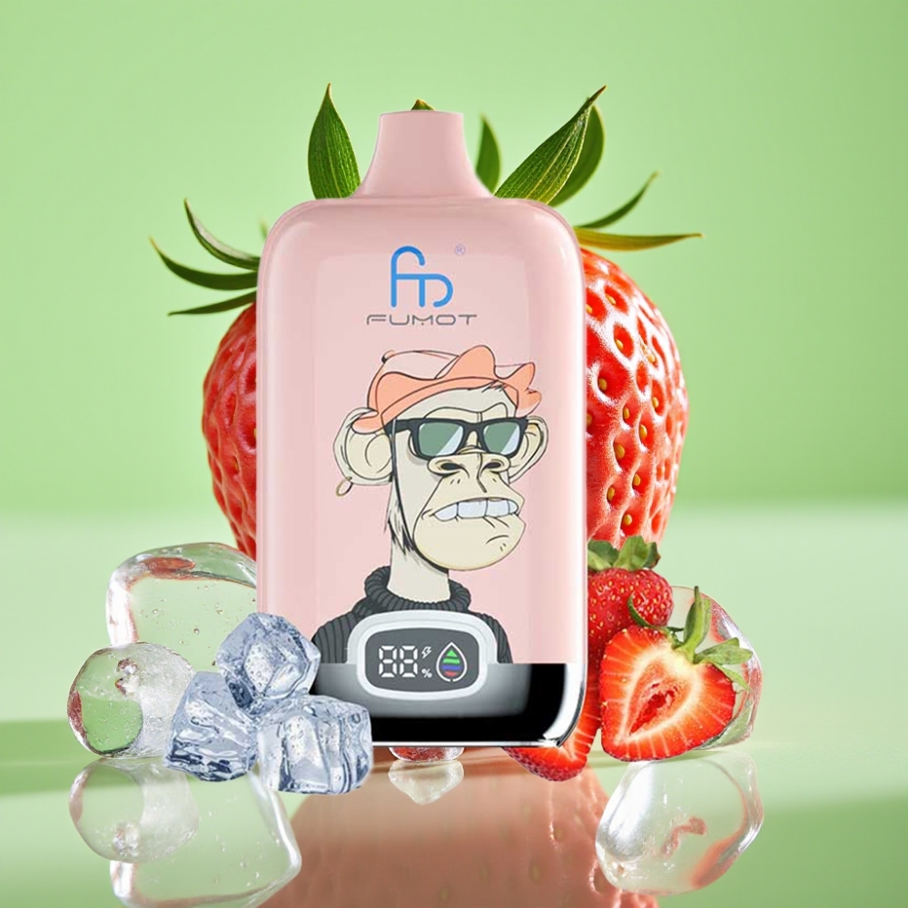 Fumot Tornado Digital Box 12000 Puffs Jednokratna Vape Jagoda Led 20ml Tip-C Punjenje MTL