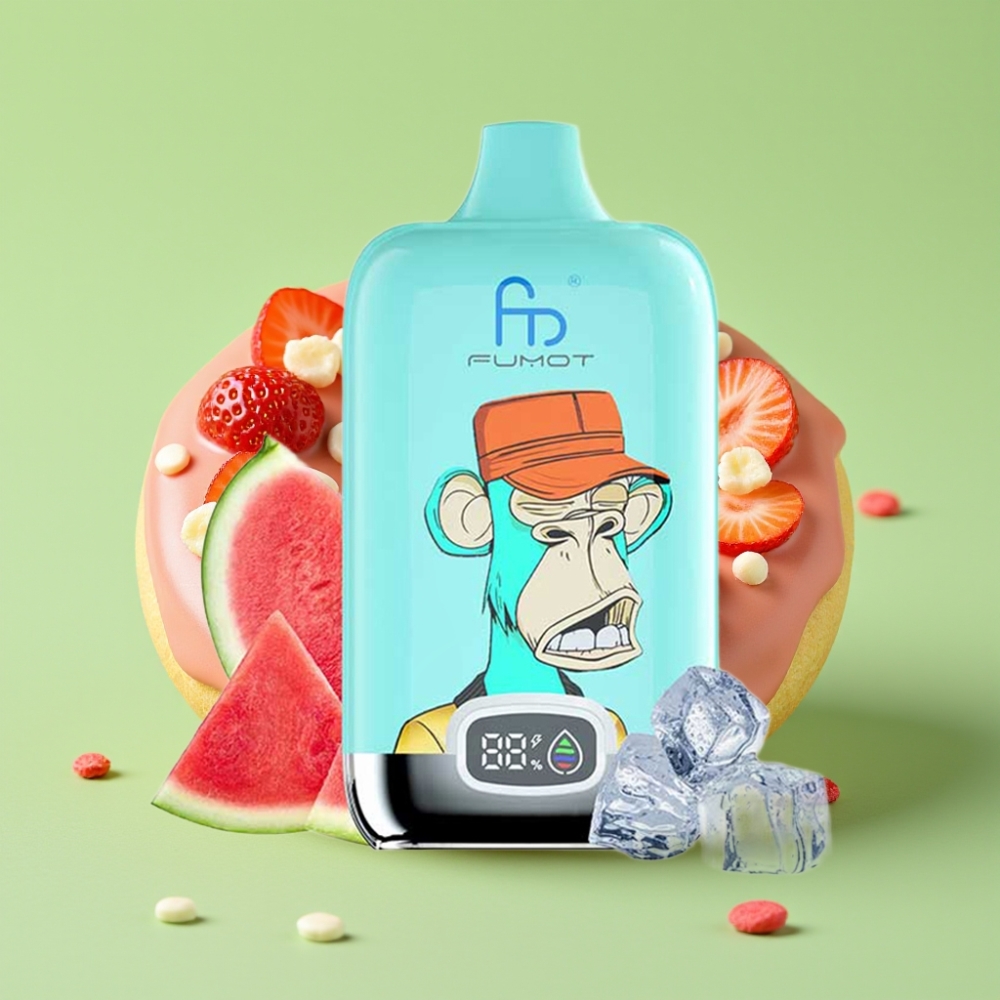Fumot Tornado Digital Box 12000 Puffs Jednokratna Vape Jagodna Krofna – 20ml, 550mAh, Type-C