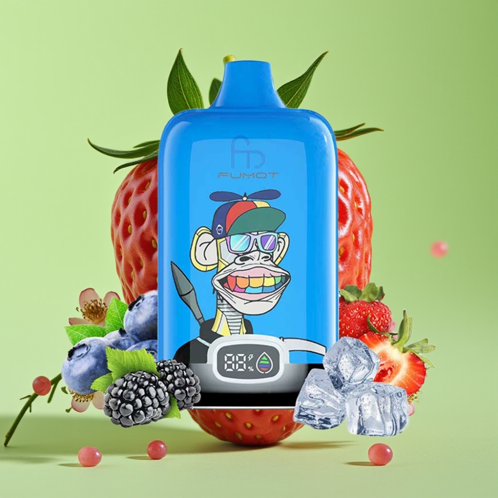 Fumot Tornado Digital Box 12000 Puffs Jednokratna e-cigareta Jagoda Grožđe 20ml