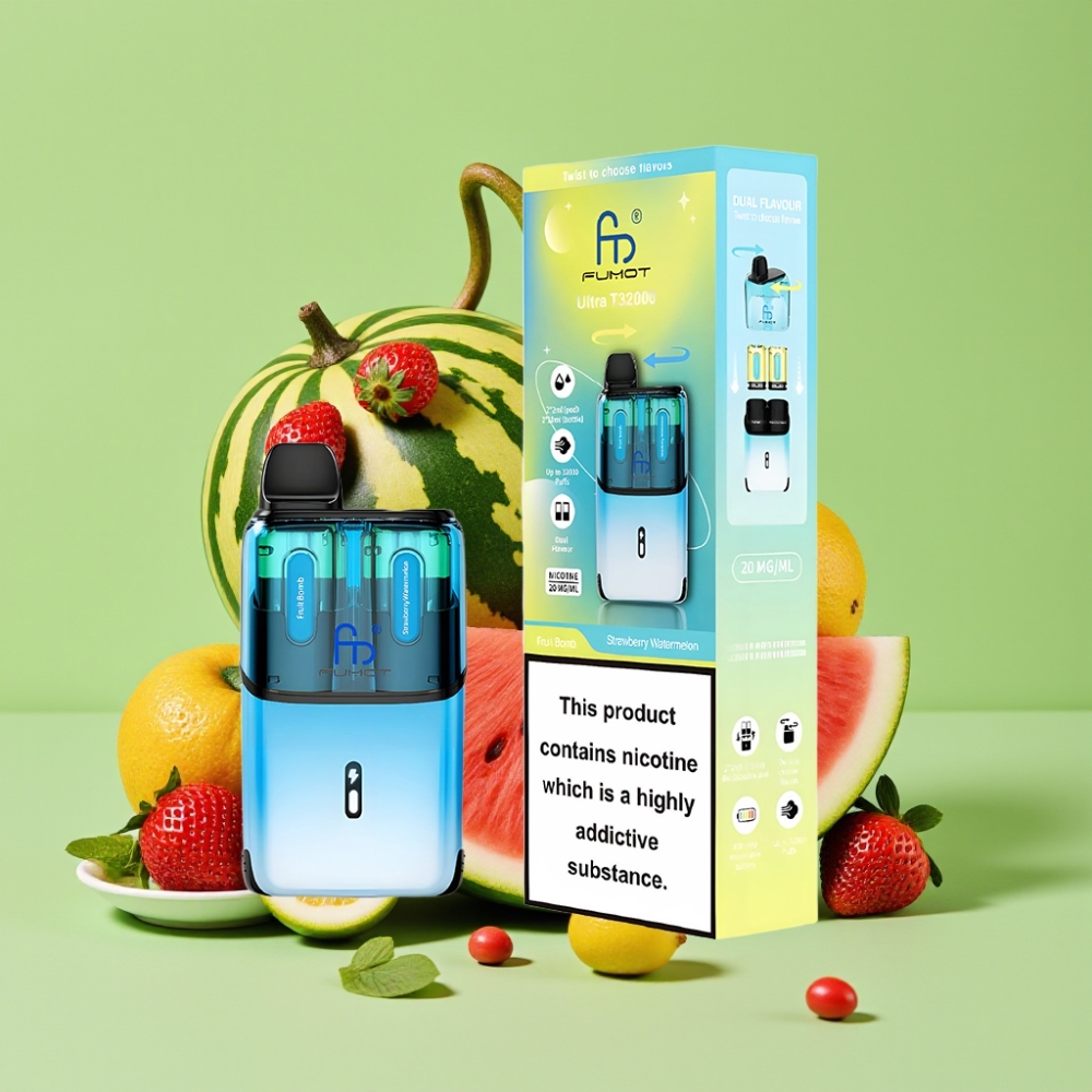 Fumot Ultra T32000 Jednokratna Vape Voćna Bomba - Jagoda Lubenica, 32000 pufova, 800mAh, Type-C, 20mg