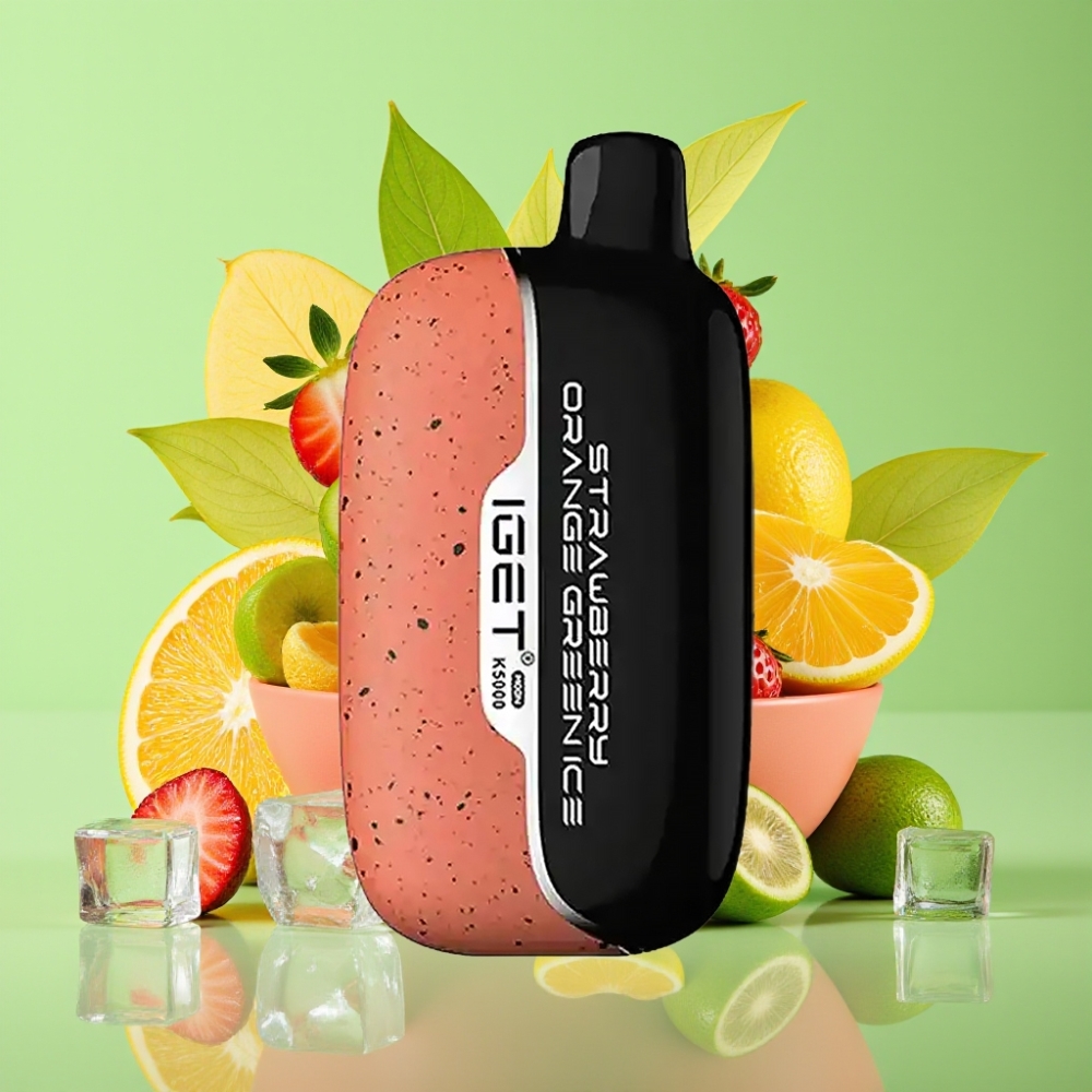 IGET Moon K5000 Puffs Jednokratna Vape Jagoda Naranča Zelena Led s Mesh Coil 1.35 Ohm