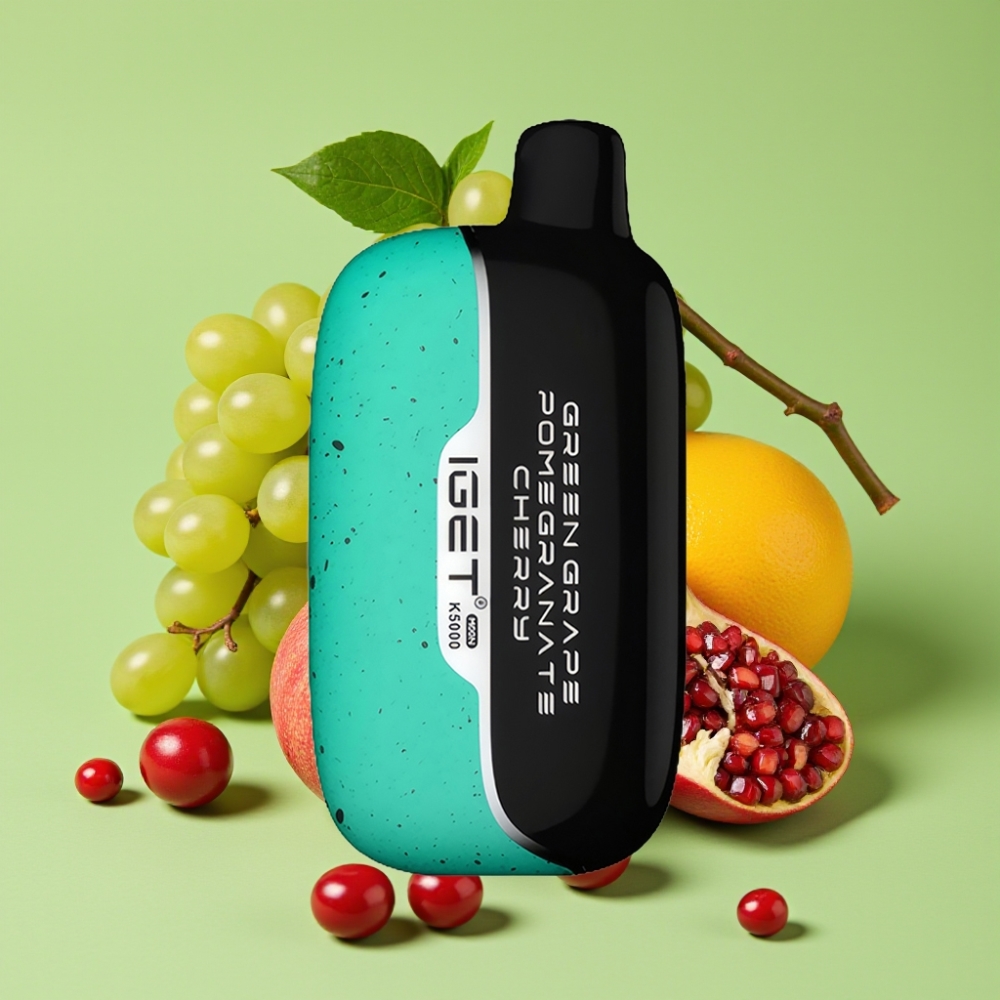 IGET Moon K5000 Pufova Jednokratna Vape Zelena Grožđe Nar Šumskom Jagodom – 81.5g, Mesh Coil 1.35 Ohm