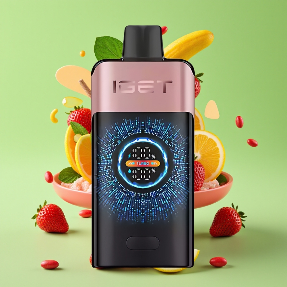 IGET ONE 12000 Puffs Disposable Vape Chupa Chups Jagoda Regular/Turbo Mode Dual Mesh Coil