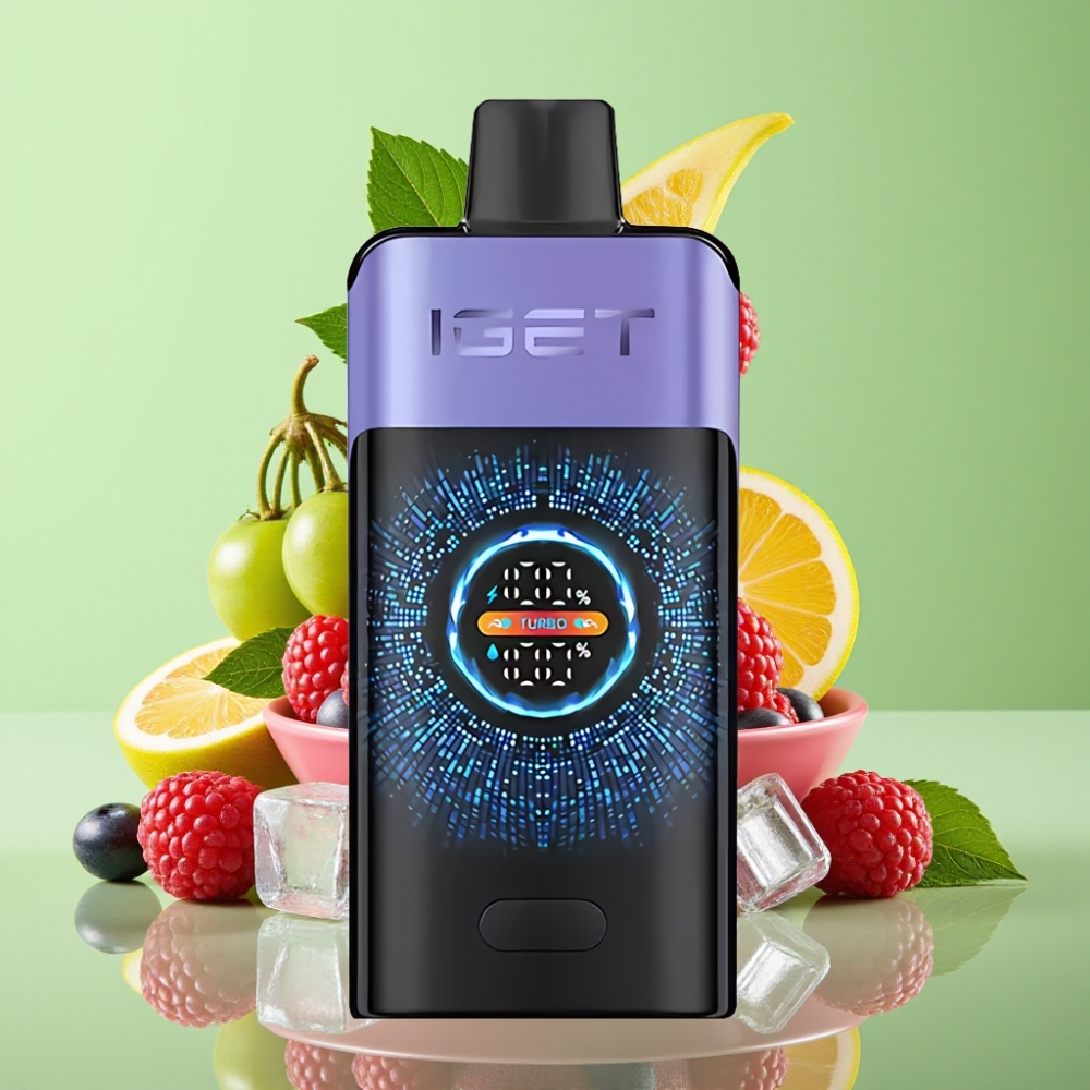 IGET ONE 12000 Puffs Jednokratna Vape Malina Grožđe Led s 2700 mAh Baterijom