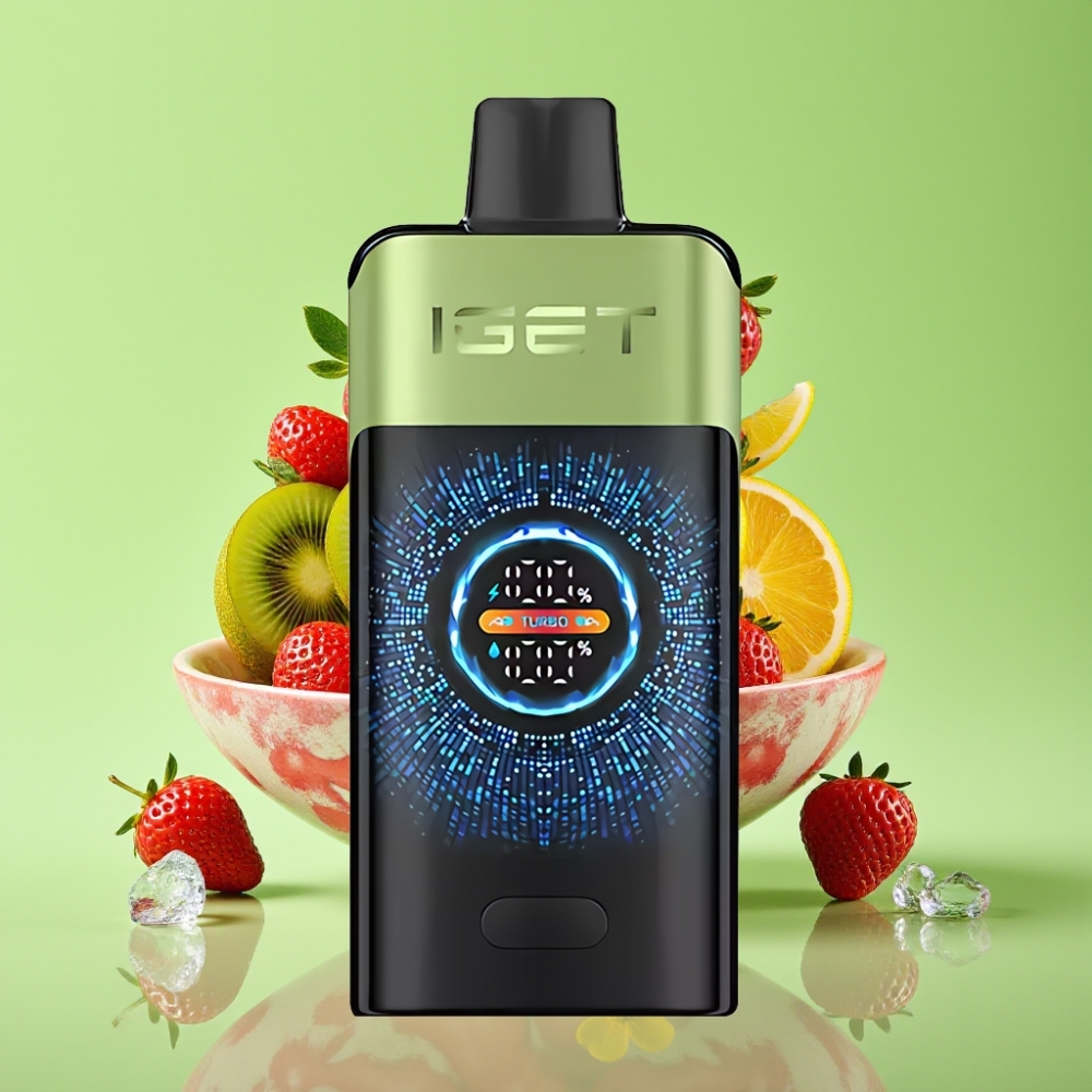 IGET ONE 12000 Puh Disposable Vape Jagoda-Kivi Led s 2700 mAh i Zaslonom