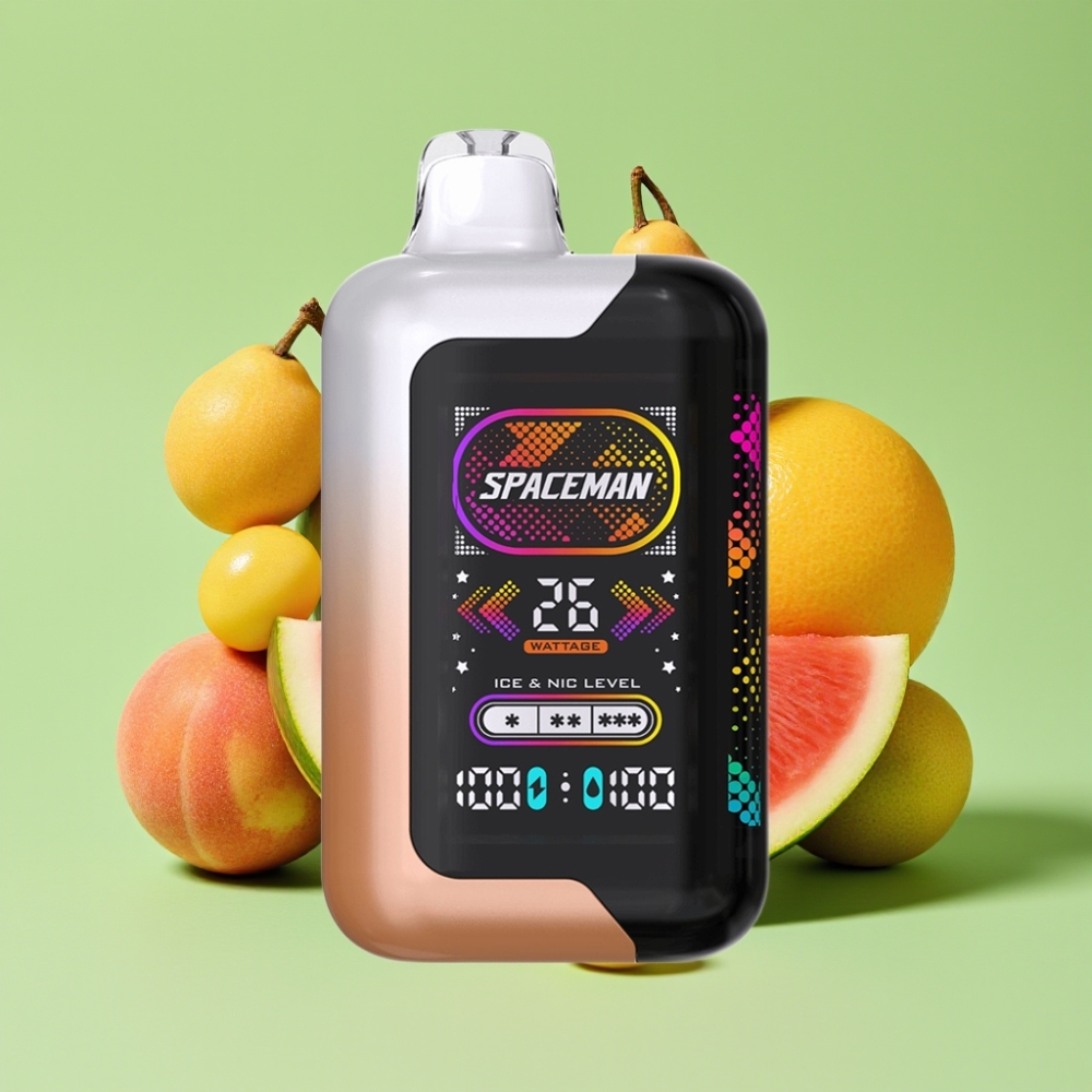 SMOK Spaceman SP40000 Zero Nikotin Disposable 40000 Puffova Bez Nikotina Juicy Peach Watermelon 20ml 1000mAh LED Ekran